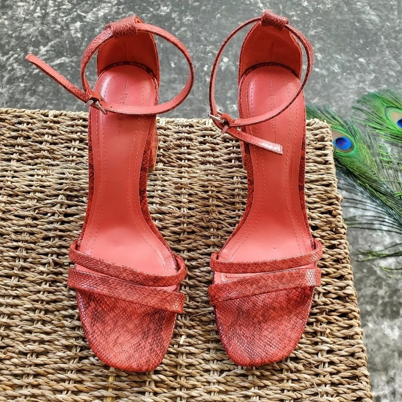 Bershka Ted Snake Embossed Heels - Picture 2 of 7
